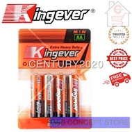 KINGEVER AA Battery R6 AA Batteries Extra Heavy Duty 1.5V 4pcs per card
