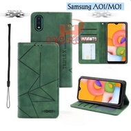 Flip Magnet Casing Samsung A01 / Samsung M01 Casing Flip Cover Wallet Sarung Hp - Casing Dompet Flip
