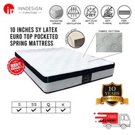 [INNDESIGN.SG] 10" Pocketed Spring With Syn Latex Mattress (All Sizes) (Fully Assembled and Free Delivery)(Single/Super Single/Queen/King)
