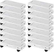 SankoPlastic 075895 Flat Trolley, Connectable, Rakugoro, 13 White, 16 Piece Set, Includes Casters, M