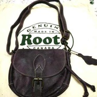 正品專櫃Roots 牛皮女用側背包