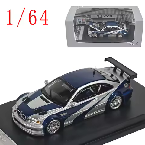 MJ Diecast 1/64 Scale BMW M3 Alloy Car Model BMW M3 GTR NSF Play Vehicles The Need for Speed Toys fo