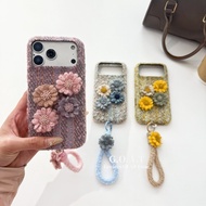 G.O.A.T Felt flower+pendant casing Compatible for iPhone 17 pro max iPhone 17 16 15 14 pro max Anti 