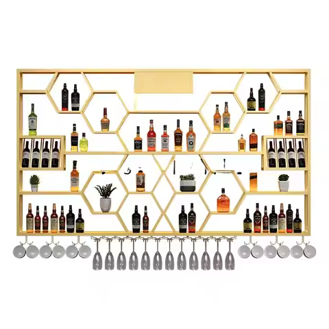 Wall Mounted Mini Wine Rack Display Cabinet Bar Liquor Wine Cabinet for Living Room
