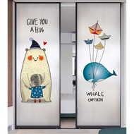 DKM17 - Anti-peeping frosted glass Decal for whale flying kites for windows, doors, living room, bed