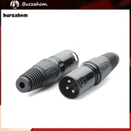 BUR_ XLR Plug Universal High-fidelity Plug Play 3Pin XLR Plug Male Balanced Microphone Adapter Audio Accessories