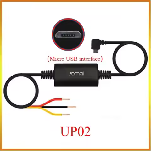 Parking Surveillance Cable UP02 Micro USB interface for 70mai A200 M200 S500 4K A800S A500S D06 Hard