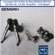 Groupset Mini 3 Món: Tay Đề Lắc Củ Đề Sang Đĩa Xe Đạp SENSAH REFLEX 2x8 Speed