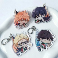 Haikyuu!! Japan Anime Keychain Double-Sided Cartoon Character Hinata Shouyou Keyring Women Men Car P