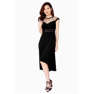 Đầm thiết kế BELLE dáng mullet phối lưới - Xanh /đen