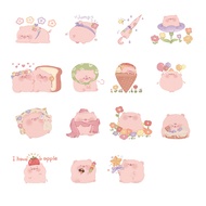 45pcs Pink Pig Stickers Exquisite and Beautiful Cartoon Creative Diary Stationery Decorative Stickers，Stationery Decoration Stickers Suitable  For Photo Albums Diaries Cups Laptops Mobile Phones Scrapbooks