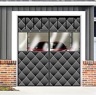 Magnetic Thermal Insulated Door Curtain with Detachable Visible Windows, Thicken Polyester Fiberfill
