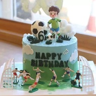 Cake Topper Birthday Cake Decoration Football Theme/ Football Miniature Set 2D Print Topper Soccer B