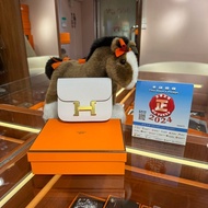 ✨持有正品正貨標籤公司✨Hermes Constance slim 奶灰白金扣