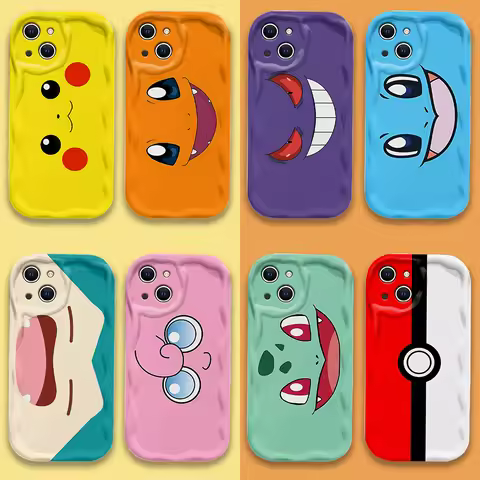 New Personality Pokémons Cute 3D Wave Case For Xiaomi Redmi 13C 12 12C 10 10C 9C A1 A2 K50 K40 Note 