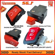 RS150 RSX RED HI LOW BUTTON  ON OFF LIGHT DOUBLE SIGNAL STARTER ENGINE ON OFF BUTTON