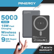 PINERGY PG-855 Thin and Light Slim Magnetic Wireless 15W Fast Charge Portable Powerbank 5000mAh