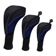 3Pcs Golf Club Head Cover Mesh Golf Club Headcovers with Interchangeable No. Tags 3 4 5 6 7 X for Fa