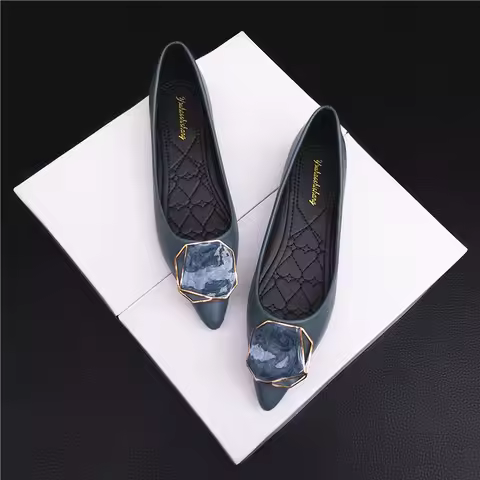 Pointed Flat Shoes Women Mocasines Mujer Black Pointed Toe Flats Spring Summer Large Size 43 44 45 4