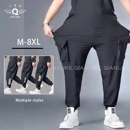 【M-8XL】Plus Size Jogger Stretchable Loose  Multi-pocket Cargo Pants Pants for Men