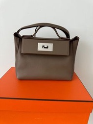 Hermes mini 2424 全新 大象灰銀扣 stamp w