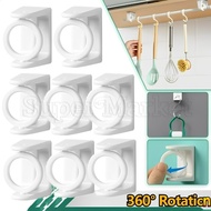 [ Featured ] Punch-free Clothes Pole Rack - Rotatable Curtain Rod Holder - Hanging Bar Support Base - Space-saving Ring Hook - for Kitchen, Bathroom, Cupboard