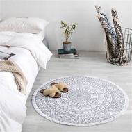 Morocco Round Carpet Bedroom Boho Style Tassel Cotton Rug Hand Woven National Classic Tapestry Sofa