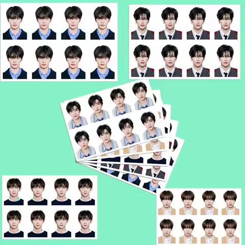 AND2BLE Cosplay One Inch White Background ID Photo High Quality HD Printing Passport Photo ZHANGHAO