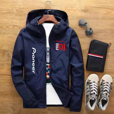 DJ Pioneer PRO Hooded Men's Jacket Spring And Summer New Men's Casual Windbreaker Bomber Zipper Thin