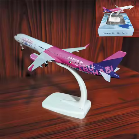 21cm 1/200 Scale WIZZ AIR A321 NEO Aircraft Airways Model with Base Airplane Toys Decoration Gifts C