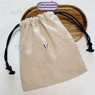 [Genuine] Canvas Cosmetic Drawstring Bag 17.5x21.5cm