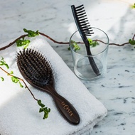 【限量套組】頭皮按摩豬鬃梳+按摩梳專用清潔梳 日本製