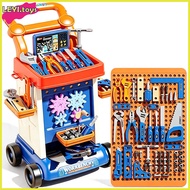 Toolbox Toy Tool Cart Screw Set Repair Engineer Pretend Toy Electric Screwdriver Toys for Kids