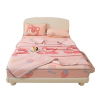 Summer Ice Silk Latex Three-Piece Set of Summer Sleeping Mat Summer Fabric Cooling Mattress Fitted Sheet Soft Mat 2024 New Arrival Lace Mother and Baby