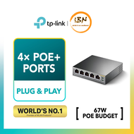 TP-LINK 5-Port With 4-Port PoE+ 10/100Mbps Desktop Switch TL-SF1005P