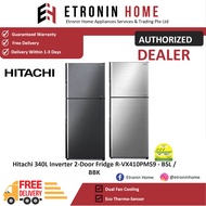 Hitachi 340L Inverter 2-Door Fridge R-VX410PMS9 - BSL / BBK