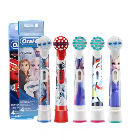 Oral B EB10 Kids Electric Toothbrush Replacement Heads Tiny Round Head Soft Bristle Teeth Cleaning B