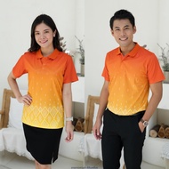 2568 Thai Royal Pattern เสื้อโปโลธุรกิจสบายๆเสื้อผ้าทํางานแขนสั้น Top Spacious ขนาดใหญ่สบายและระบายอ