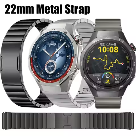 22mm Warchband For Huawei Watch GT5 GT5Pro 46mm Strap Metal Stainless Steel Bracelet For Huawei Watc