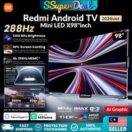 2026 Xiaomi Redmi Smart 4K TV X 98'' 85‘’ 75'' 100inch Mini LED 288Hz Dolby Gaming MEMC FreeSync Pre