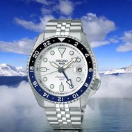 精工 SEIKO 5 SPORTS AUTOMATIC 自動錶 GMT SSK033K1 24 JEWELS 黑藍圈 銀白色面 Water resistance 100M 防水 SSK033-K1