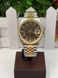 ROLEX勞力士16233，18K金鋼，特殊千鳥面，自動3135機芯，淨錶，36mm，狀態極好，歡迎門市交收，旺角上海街433號長盛錶行