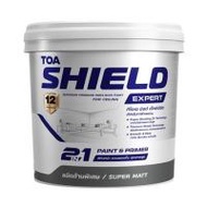 สีน้ำทาฝ้า ชนิดด้านพิเศษ TOA SHIELD EXPERT SUPERIOR PREMIUM 2 IN 1 E999 สีขาวควันบุหรี่ 9 ลิตร (1304