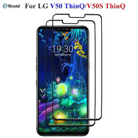 2Pcs/Lot Full Cover Screen Protective Glass For LG V50 ThinQ Full Glue Tempered Glass For LG V50S V5