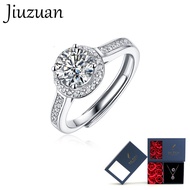 (รับประกันของแท้ 100%)แหวนหนึ่งกะรัตหญิงคู่แหวน แหวนเพชรแท้ S925 เงินคู่แหวนทอง 18K แฟนของขวัญวันเกิ