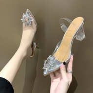 FD Sandal Transparan Wanita Hak Tinggi kaca Import Heels Bening Elegant Terbaru DI-074