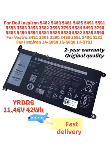 YRDD6 Laptop Battery For Dell Inspiron 5480 5481 5482 5584 5585 3493 3582 3593 14-5000 15-5000 17-37