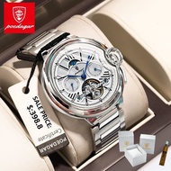 POEDAGAR watch, luxurious waterproof automatic mechanical men's watch