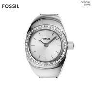 Fossil Women's Watch Ring Analog Watches ( ES5321 ) - Quartz, Silver Case, 15 MM Round Dial,  Silver Stainless Steel Band