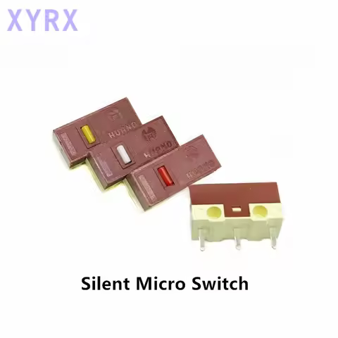 10Pcs HUANO Silent Micro Switch red dot 3million/white dot 10million/yellow dot 20million times clic